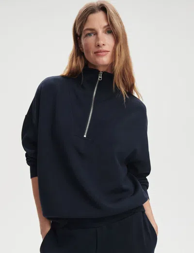 Varley Hawley Half-zip Stretch-jersey Sweatshirt In Blue