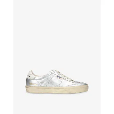 Golden Goose Soulstar Metallic Low Top Sneakers With Logo Patch On The Tongue And Logo Lettering On Side And Heel In Metallic