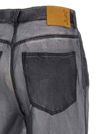 Haikure Winona Sheer Organza Pants In Black Denim Print