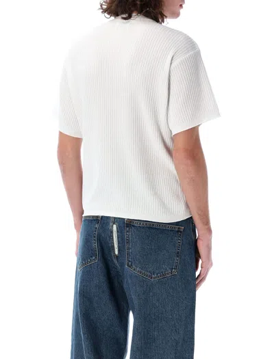 Magliano Men White Cotton Waffle T-shirt, M Luxury T-shirts For Men Darveys In White