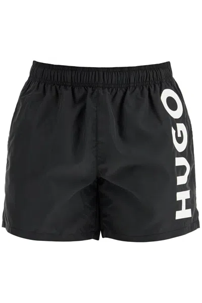 Hugo Boss Black Swimsuit Made Of Recycled Polyester With Quick-dry Feature In Black