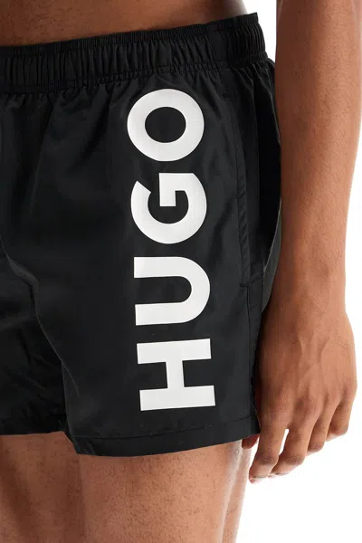 Hugo Boss Black Swimsuit Made Of Recycled Polyester With Quick-dry Feature In Black