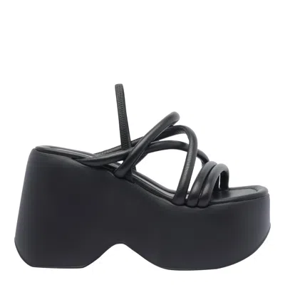 Vic Matie Yoko Platform Sandals In Black