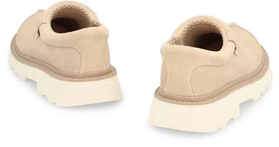 Ugg Suede Lace-up Chunky Sole Shoes In Brown