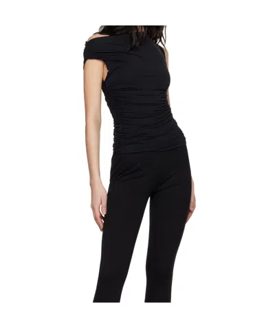 Rag & Bone Luca Shirred Top In Black