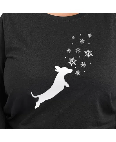 Hybrid Apparel Dachshund Snow Plus Size Graphic Pullover In Grey
