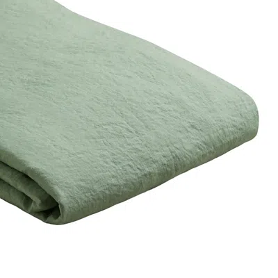 Piglet In Bed Linen Blend Flat Sheet, King In Sage Green