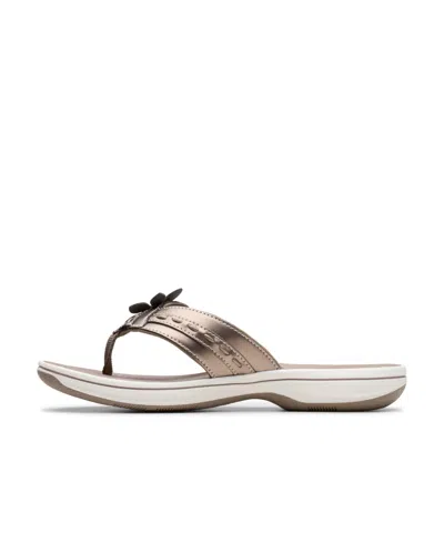 Clarks Cloudsteppers Women's Breeze Opal Sandals In Pewter Synthetic