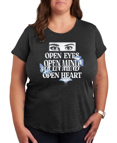Hybrid Apparel Open Eyes Tee Plus Size Graphic Tee In Grey