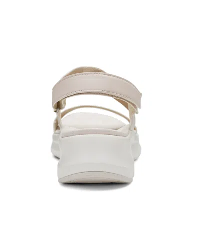 Rockport Women's Qwera Open Toe Strappy Casual Wedge Sandals In Ivory Leather