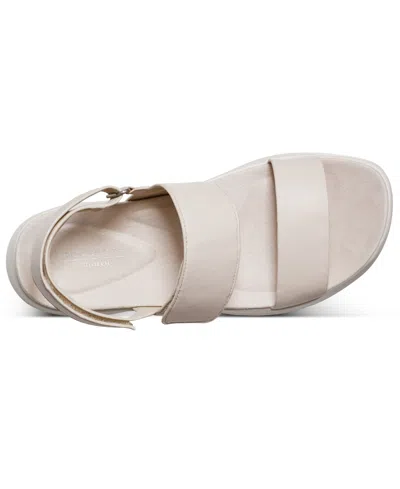 Rockport Women's Qwera Open Toe Strappy Casual Wedge Sandals In Ivory Leather