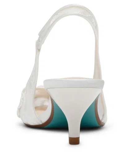 Betsey Johnson Sb-dian Ivory 3d Floral Pointed-toe Slingback Pumps