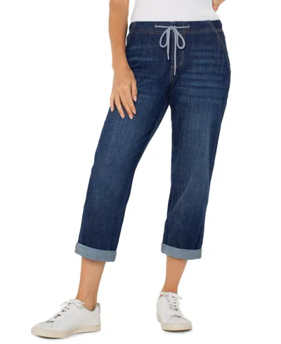 Liverpool Los Angeles Charlie Cuffed Mid Rise Crop Slim Jeans In San Gabriel