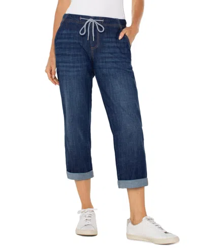 Liverpool Los Angeles Charlie Cuffed Mid Rise Crop Slim Jeans In San Gabriel