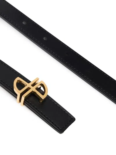 Patou Slim Jp Belt With Adjustable Punched Holes In Black