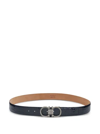 Ferragamo Gancini Belt In Blue