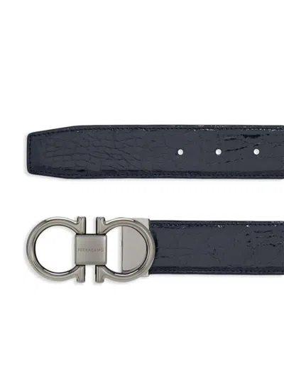 Ferragamo Gancini Belt In Blue