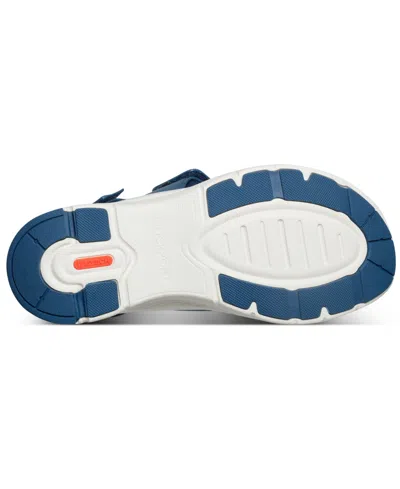 Rockport Women's Qwera Open Toe Strappy Casual Wedge Sandals In Blue Leather