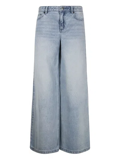 Michael Michael Kors Super Wide Leg Jeans In Blue