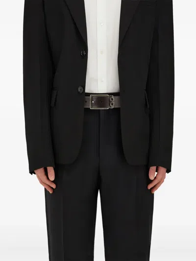 Ferragamo Grained Leather Gancini Motif Reversible Belt In Brown