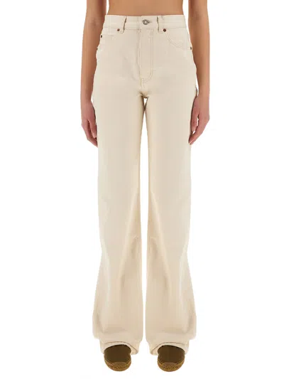 Saint Laurent 70s Denim Trouser In Beige
