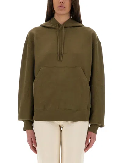 Saint Laurent Sweatshirt With Logo In Green