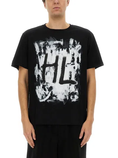 Helmut Lang Scribble T-shirt In Black