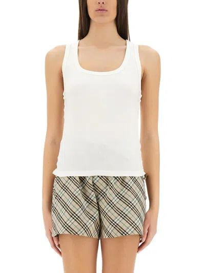 Burberry Cotton Festival Tank Top In White
