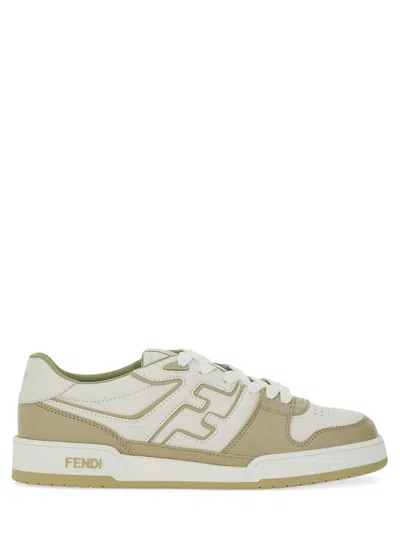 Fendi Men Leather Sneakers With Ff Lateral Logo In Multi