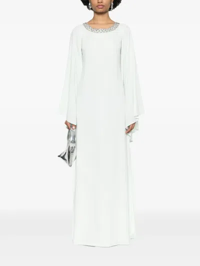 矿石缀饰超长连衣裙