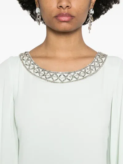 矿石缀饰超长连衣裙