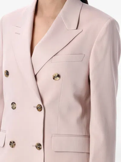 Golden Goose Light Pink Double-breasted Wool Jacket In Pink
