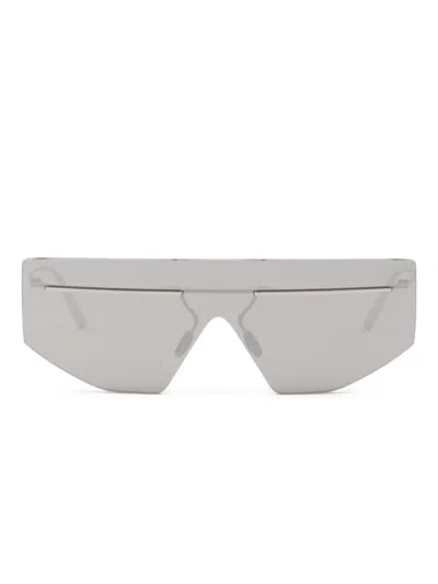 Prada Man Sunglass Pr B55s In Light Grey Mirror Silver