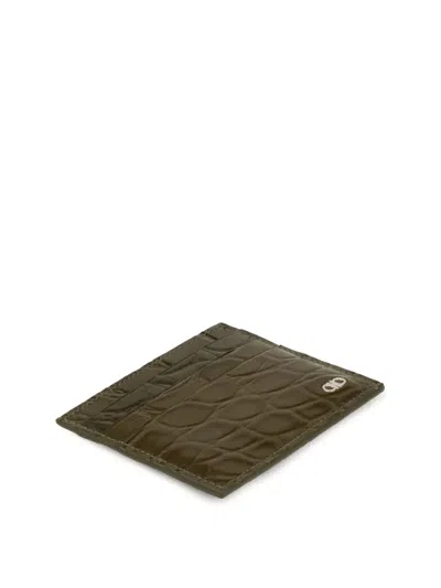 Ferragamo Gancini Credit Card Holder In Green