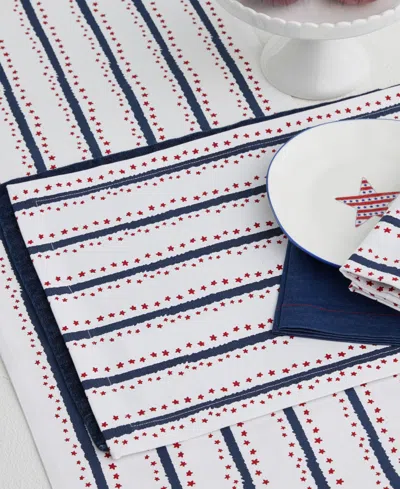 Tableau Mini Stars And Stripes Table Runner, 72" X 14" In Red,white,blue