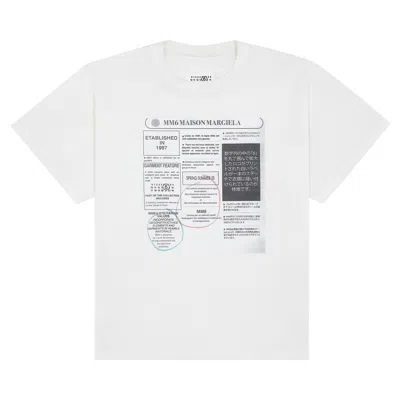 Pre-owned Mm6 Maison Margiela T-shirt 'off White' In Cream