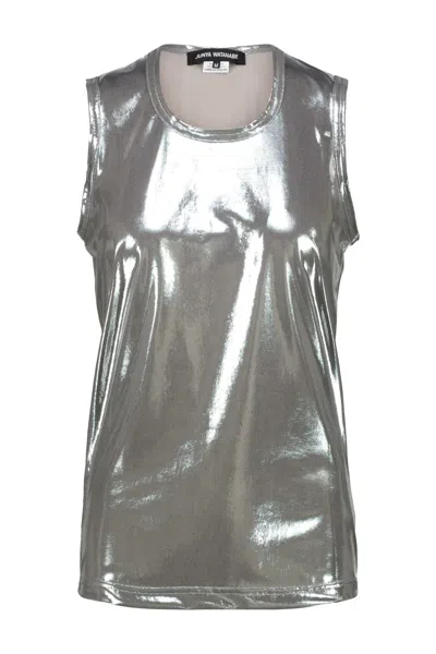 Junya Watanabe Metallic Mesh Tank Top In Silver
