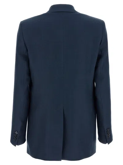 Tagliatore Tailored Jacket With Structured Shoulders And Vent In Blue