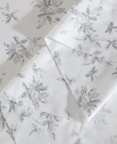 Calvin Klein Printed 300-thread Count Cotton Sateen 4-pc. Sheet Set, Queen In Abstract Floral