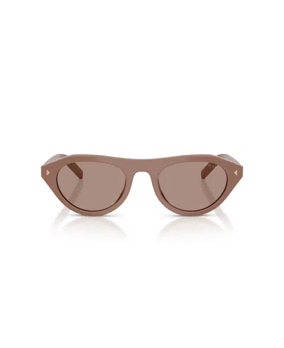 Prada Womens Brown Pr B15s Oval-frame Acetate Sunglasses In Brown