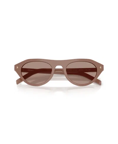 Prada Womens Brown Pr B15s Oval-frame Acetate Sunglasses In Brown