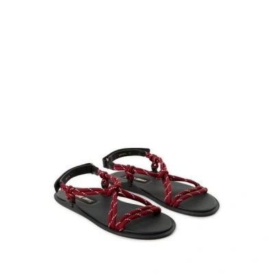 Miu Miu Red Sandals Women In Brown