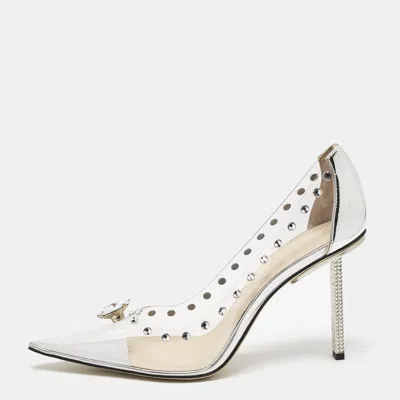 Pre-owned Mach&mach Transparent Pvc And Leather Diamond Dreams Pumps Size 39
