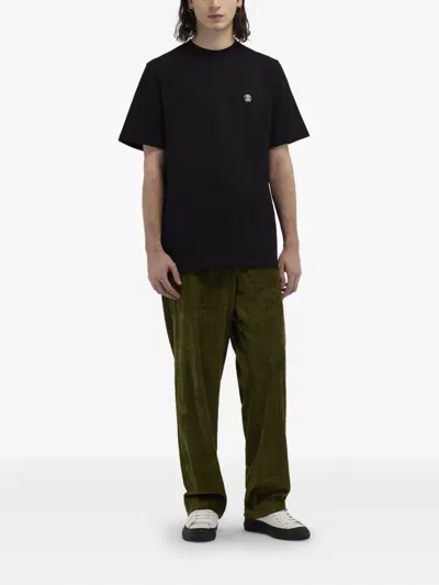 Roberto Cavalli T-shirt With Mirror Snake Monogram In Black