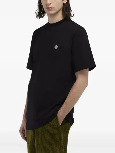 Roberto Cavalli T-shirt With Mirror Snake Monogram In Black