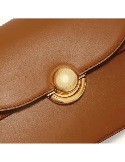 Furla Sfera Brandy Shoulder Bag In Smooth Leather In Brown