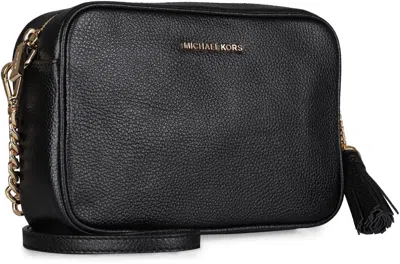 Michael Kors Ginny Leather Crossbody Bag In Black
