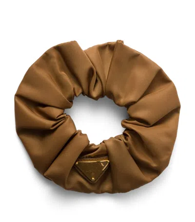Prada Re-nylon Scrunchie In Brandy