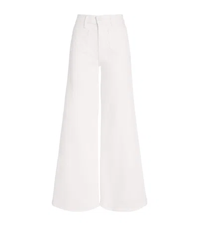 Mother The Insider Step Hem Crop Bootcut Jeans In White