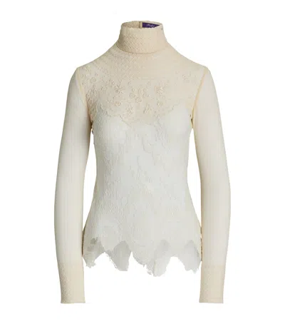 Ralph Lauren Delilah Embellished Top In Lux Cream